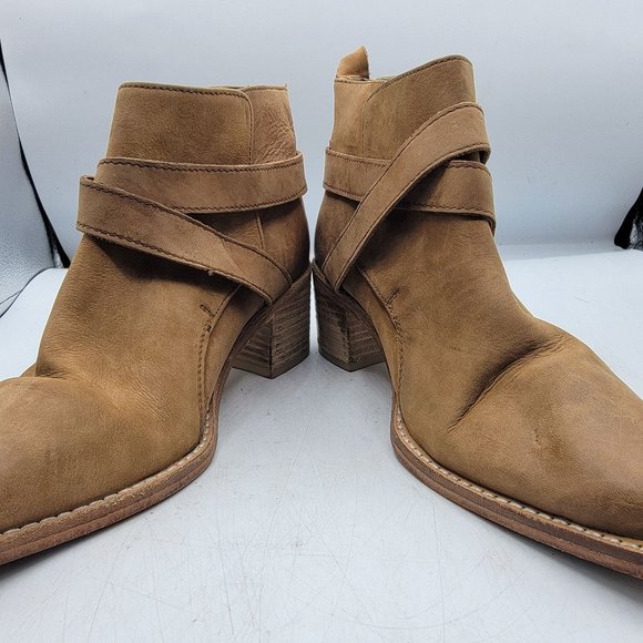 Free People Womens Size 7 Brown Back Loop Ankle Boot Casual Going Out EU 37 - Picture 3 of 13